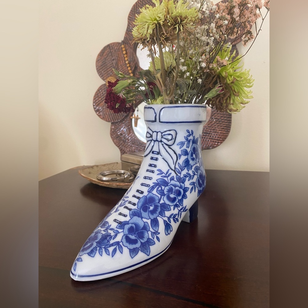 Victorian vintage boot vase